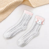 Maxbell Women Crew Socks Fleece Socks Comfortable Winter Thermal Socks Daily Wear Light Gray