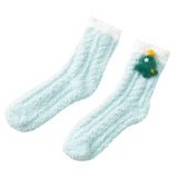 Maxbell Women Crew Socks Fleece Socks Comfortable Winter Thermal Socks Daily Wear Green