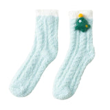 Maxbell Women Crew Socks Fleece Socks Comfortable Winter Thermal Socks Daily Wear Green