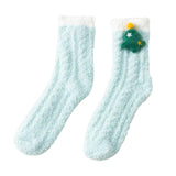 Maxbell Women Crew Socks Fleece Socks Comfortable Winter Thermal Socks Daily Wear Green