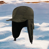 Maxbell Winter Cap Adults Baseball Hat with Earflaps for Running Hunting Climbing Dark Green