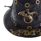 Maxbell Retro Style Steampunk Top Hat Men with Hair Clips for Gift Cosplay Festivals