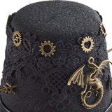 Maxbell Retro Style Steampunk Top Hat Men with Hair Clips for Gift Cosplay Festivals