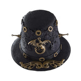 Maxbell Retro Style Steampunk Top Hat Men with Hair Clips for Gift Cosplay Festivals