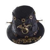 Maxbell Retro Style Steampunk Top Hat Men with Hair Clips for Gift Cosplay Festivals