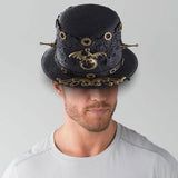 Maxbell Retro Style Steampunk Top Hat Men with Hair Clips for Gift Cosplay Festivals