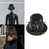 Maxbell Retro Style Steampunk Top Hat Men with Hair Clips for Gift Cosplay Festivals