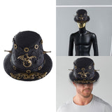 Maxbell Retro Style Steampunk Top Hat Men with Hair Clips for Gift Cosplay Festivals