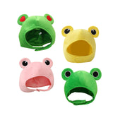 Maxbell Funny Plush Frog Hat Animal Cosplay Warm Dress Winter for Party Birthday Green Heart