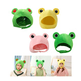 Maxbell Funny Plush Frog Hat Animal Cosplay Warm Dress Winter for Party Birthday Green Heart