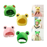 Maxbell Funny Plush Frog Hat Animal Cosplay Warm Dress Winter for Party Birthday Green Heart