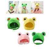 Maxbell Funny Plush Frog Hat Animal Cosplay Warm Dress Winter for Party Birthday Green Heart