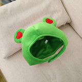 Maxbell Funny Plush Frog Hat Animal Cosplay Warm Dress Winter for Party Birthday Green Heart