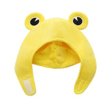 Maxbell Funny Plush Frog Hat Animal Cosplay Warm Dress Winter for Party Birthday Yellow