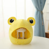 Maxbell Funny Plush Frog Hat Animal Cosplay Warm Dress Winter for Party Birthday Yellow