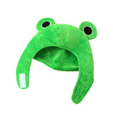 Maxbell Funny Plush Frog Hat Animal Cosplay Warm Dress Winter for Party Birthday Green