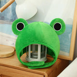 Maxbell Funny Plush Frog Hat Animal Cosplay Warm Dress Winter for Party Birthday Green