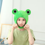 Maxbell Funny Plush Frog Hat Animal Cosplay Warm Dress Winter for Party Birthday Green