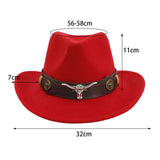 Maxbell Casual Cowboy Hat Wide Brim Props Lightweight for Women Men Adults Holidays Red