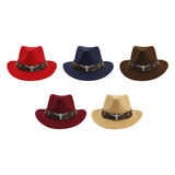 Maxbell Casual Cowboy Hat Wide Brim Props Lightweight for Women Men Adults Holidays Red