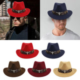 Maxbell Casual Cowboy Hat Wide Brim Props Lightweight for Women Men Adults Holidays Red