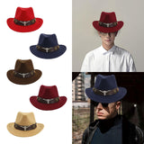 Maxbell Casual Cowboy Hat Wide Brim Props Lightweight for Women Men Adults Holidays Red