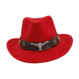 Maxbell Casual Cowboy Hat Wide Brim Props Lightweight for Women Men Adults Holidays Red