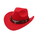 Maxbell Casual Cowboy Hat Wide Brim Props Lightweight for Women Men Adults Holidays Red