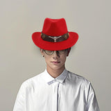 Maxbell Casual Cowboy Hat Wide Brim Props Lightweight for Women Men Adults Holidays Red