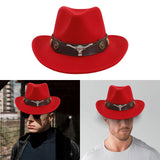 Maxbell Casual Cowboy Hat Wide Brim Props Lightweight for Women Men Adults Holidays Red