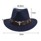 Maxbell Casual Cowboy Hat Wide Brim Props Lightweight for Women Men Adults Holidays Navy Blue