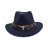 Maxbell Casual Cowboy Hat Wide Brim Props Lightweight for Women Men Adults Holidays Navy Blue