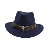 Maxbell Casual Cowboy Hat Wide Brim Props Lightweight for Women Men Adults Holidays Navy Blue