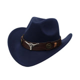 Maxbell Casual Cowboy Hat Wide Brim Props Lightweight for Women Men Adults Holidays Navy Blue