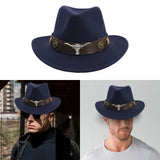 Maxbell Casual Cowboy Hat Wide Brim Props Lightweight for Women Men Adults Holidays Navy Blue