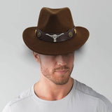 Maxbell Casual Cowboy Hat Wide Brim Props Lightweight for Women Men Adults Holidays Coffee