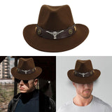 Maxbell Casual Cowboy Hat Wide Brim Props Lightweight for Women Men Adults Holidays Coffee