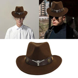 Maxbell Casual Cowboy Hat Wide Brim Props Lightweight for Women Men Adults Holidays Coffee