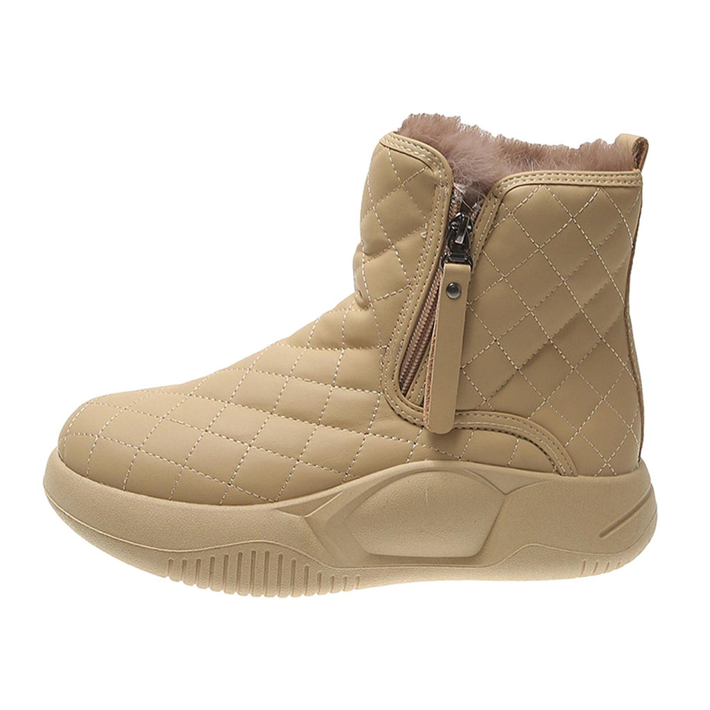 Maxbell Winter Snow Boots Warm Lined Short Boots Fashion for Trekking Hiker  Winter 37 Khaki