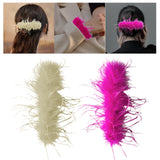 Maxbell Feather Slap Bracelets Decoration Wrist Sleeve for New Year Cosplay Teens Pink