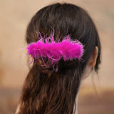 Maxbell Feather Slap Bracelets Decoration Wrist Sleeve for New Year Cosplay Teens Pink