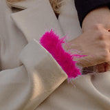 Maxbell Feather Slap Bracelets Decoration Wrist Sleeve for New Year Cosplay Teens Pink