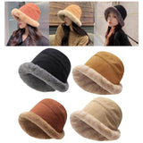 Maxbell Autumn Winter Bucket Hat Fisherman Cap Fashion Warm Comfortable Solid Color Black