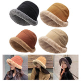 Maxbell Autumn Winter Bucket Hat Fisherman Cap Fashion Warm Comfortable Solid Color Black