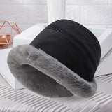 Maxbell Autumn Winter Bucket Hat Fisherman Cap Fashion Warm Comfortable Solid Color Black