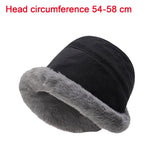 Maxbell Autumn Winter Bucket Hat Fisherman Cap Fashion Warm Comfortable Solid Color Black