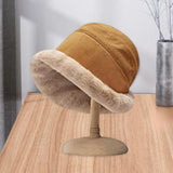 Maxbell Autumn Winter Bucket Hat Fisherman Cap Fashion Warm Comfortable Solid Color Caramel