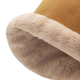 Maxbell Autumn Winter Bucket Hat Fisherman Cap Fashion Warm Comfortable Solid Color Caramel