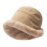Maxbell Autumn Winter Bucket Hat Fisherman Cap Fashion Warm Comfortable Solid Color Beige