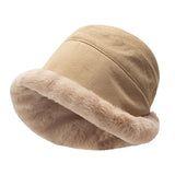 Maxbell Autumn Winter Bucket Hat Fisherman Cap Fashion Warm Comfortable Solid Color Beige